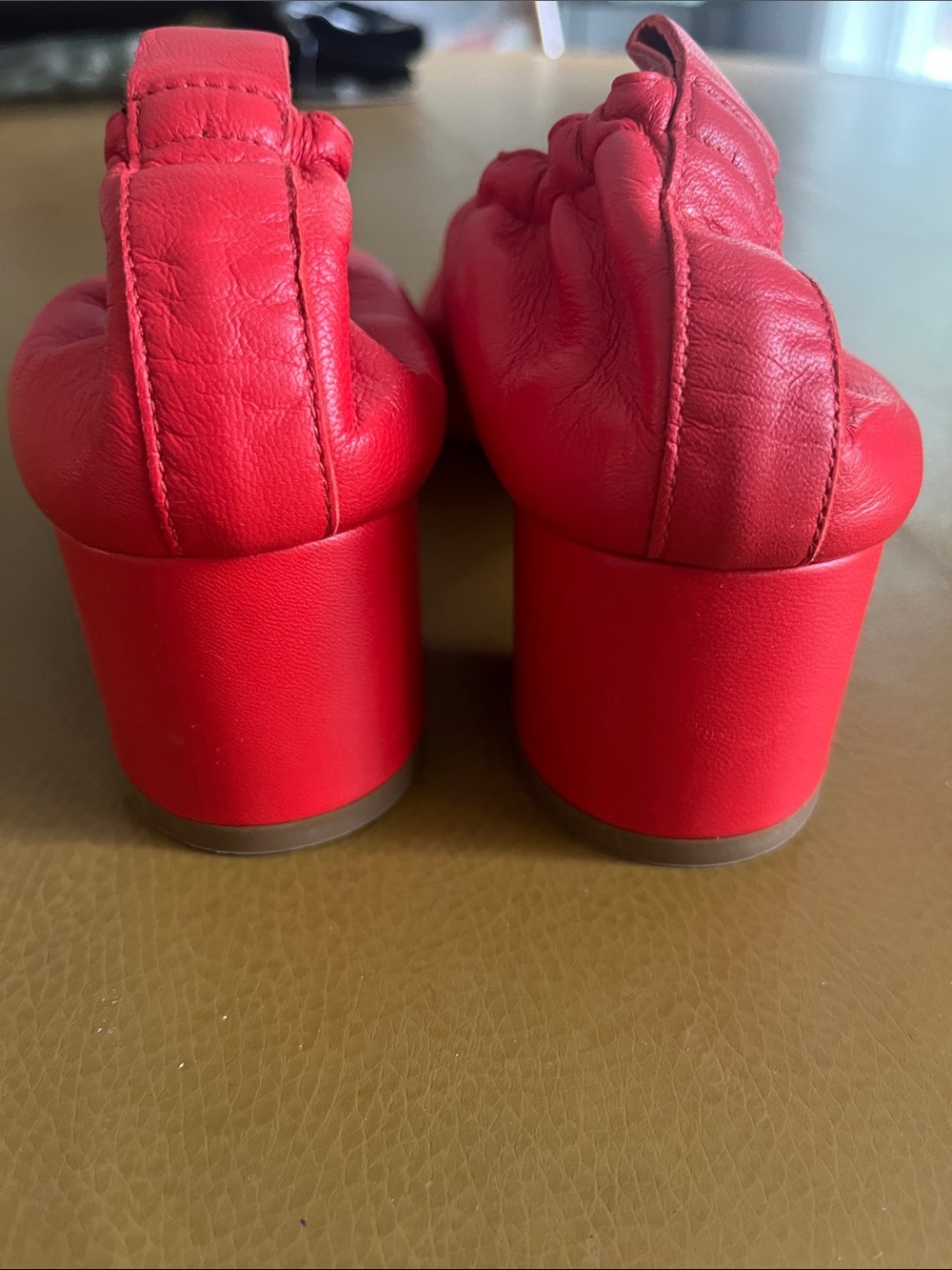 Everlane Red Women's Italian Leather Day Heels - Picture 5 of 7